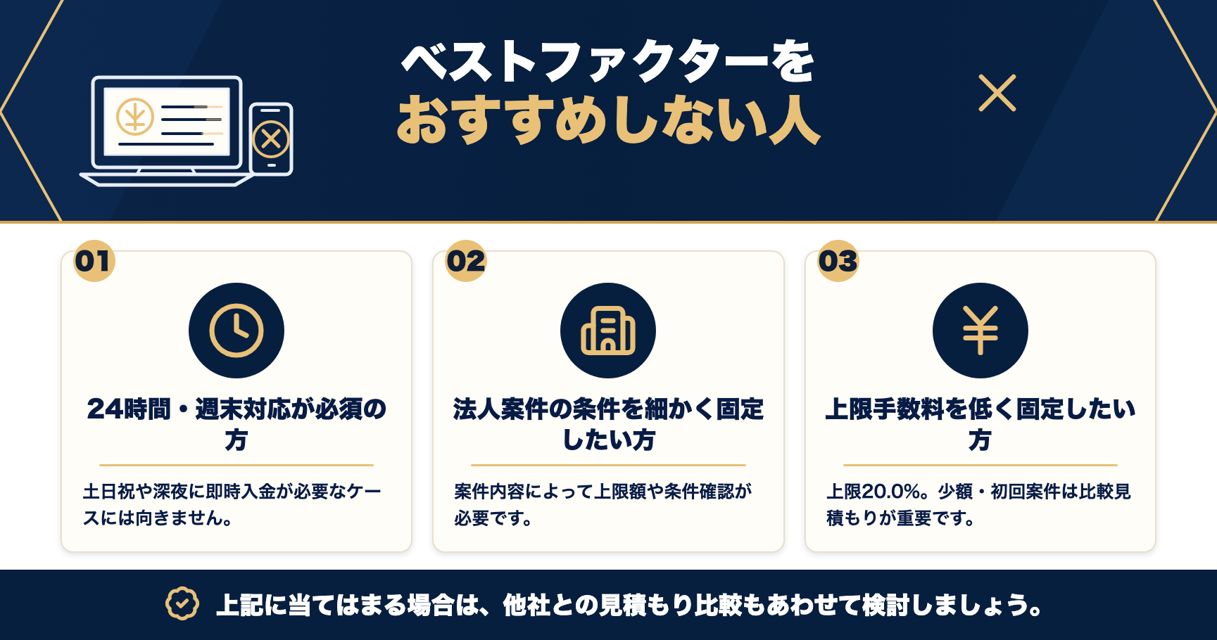 ベストファクターをおすすめしない人をまとめた図解