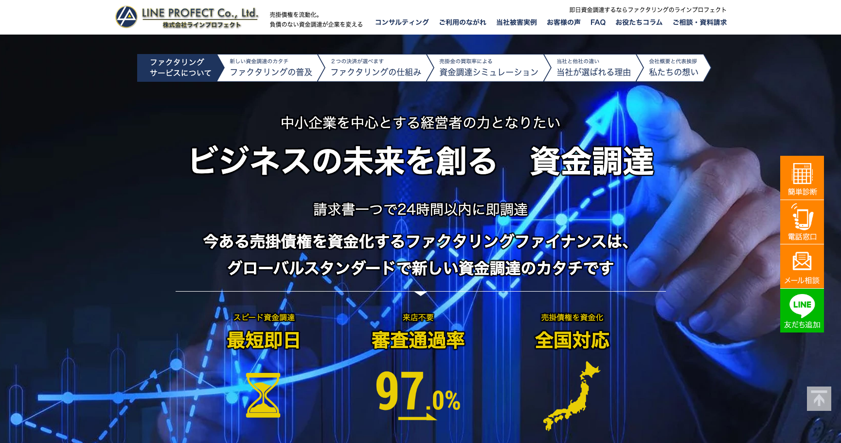 ラインプロフェクト公式サイトのスクリーンショット