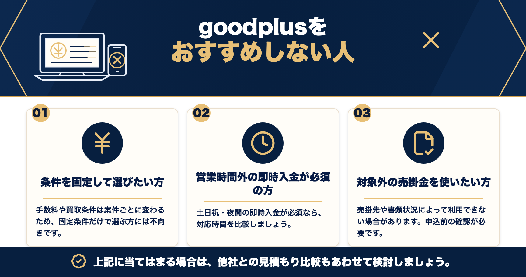 goodplusをおすすめしない人をまとめた図解