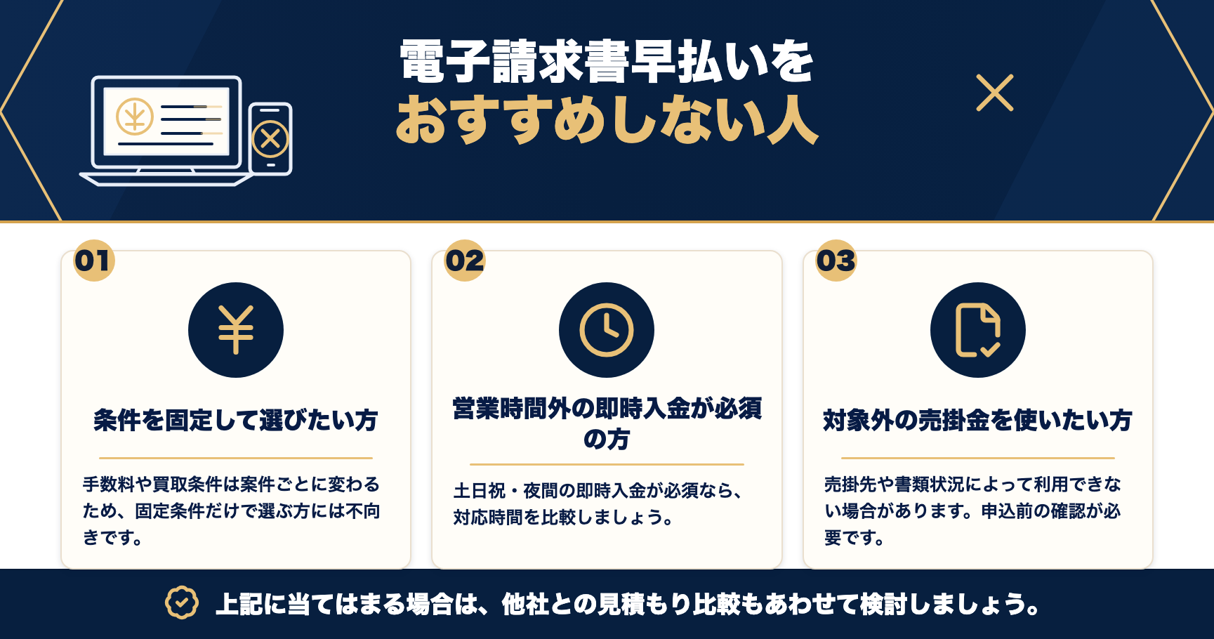 電子請求書早払いをおすすめしない人をまとめた図解