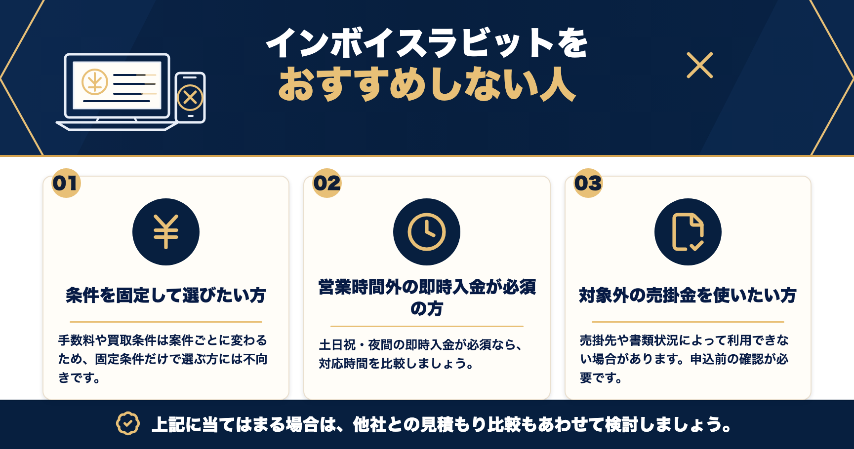 インボイスラビットをおすすめしない人をまとめた図解