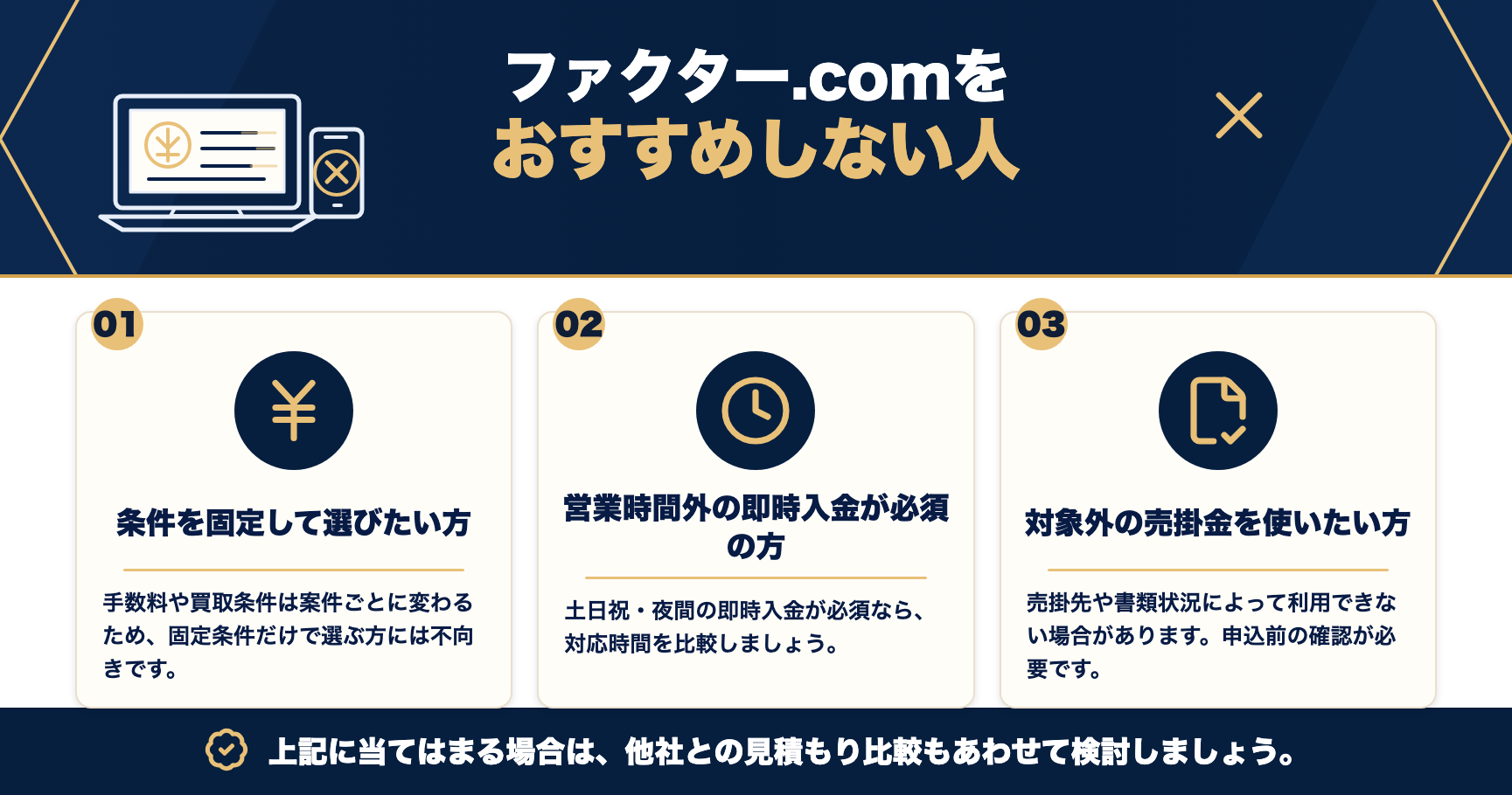 ファクター.comをおすすめしない人をまとめた図解