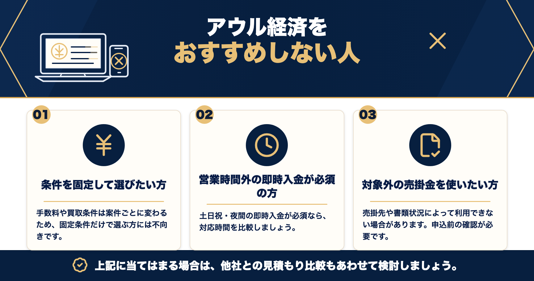 アウル経済をおすすめしない人をまとめた図解