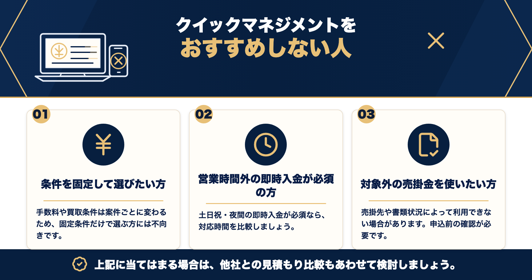 クイックマネジメントをおすすめしない人をまとめた図解