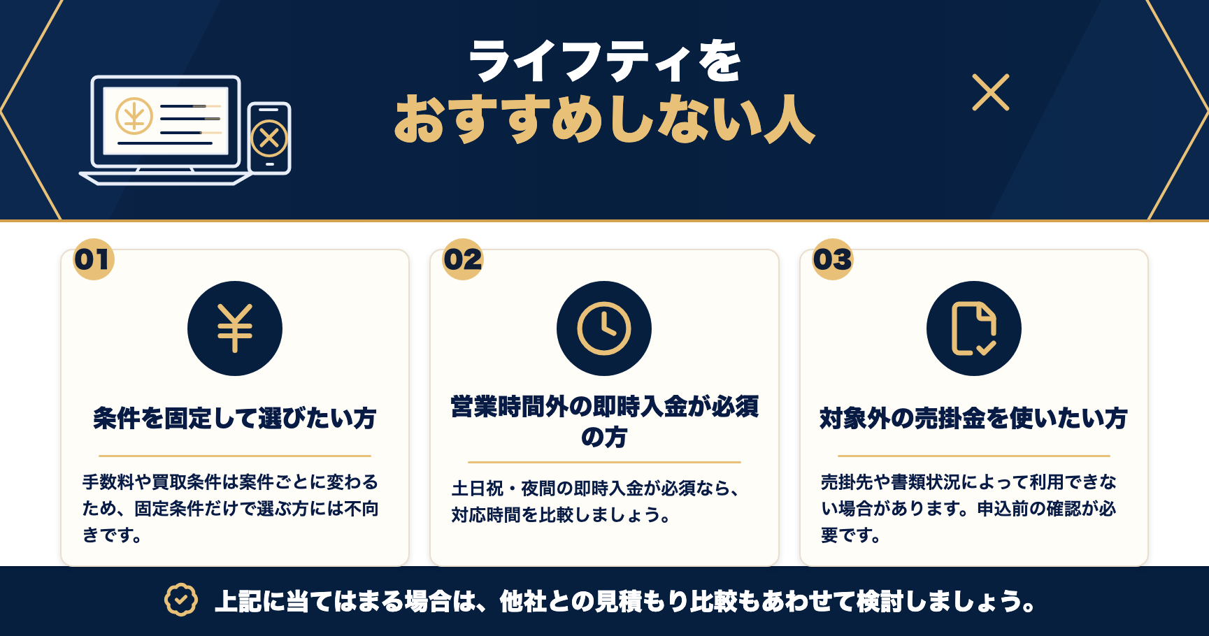 ライフティをおすすめしない人をまとめた図解