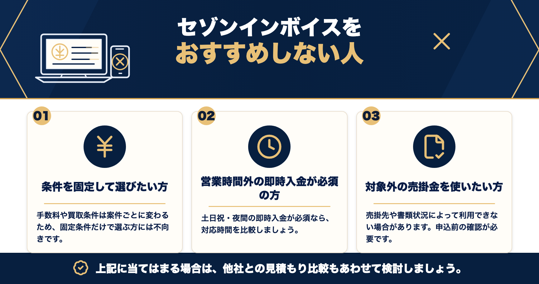 セゾンインボイスをおすすめしない人をまとめた図解
