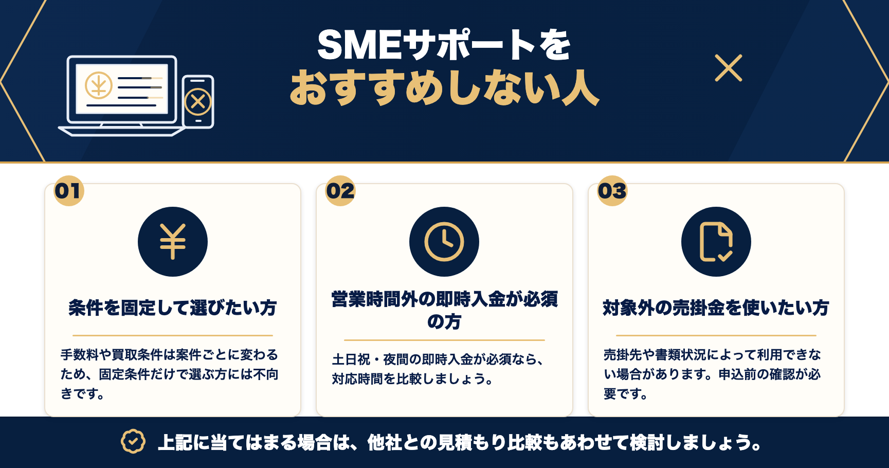 SMEサポートをおすすめしない人をまとめた図解